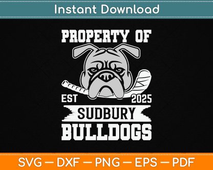 Bulldog Pet Dog Property Of Sudbury Bulldogs SVG Digital Cutting File