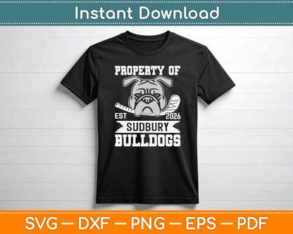 Bulldog Pet Dog Property Of Sudbury Bulldogs SVG Digital Cutting File