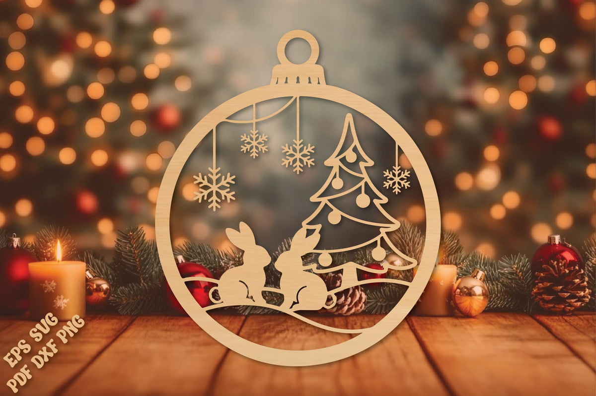 Bunny Christmas Ornament SVG