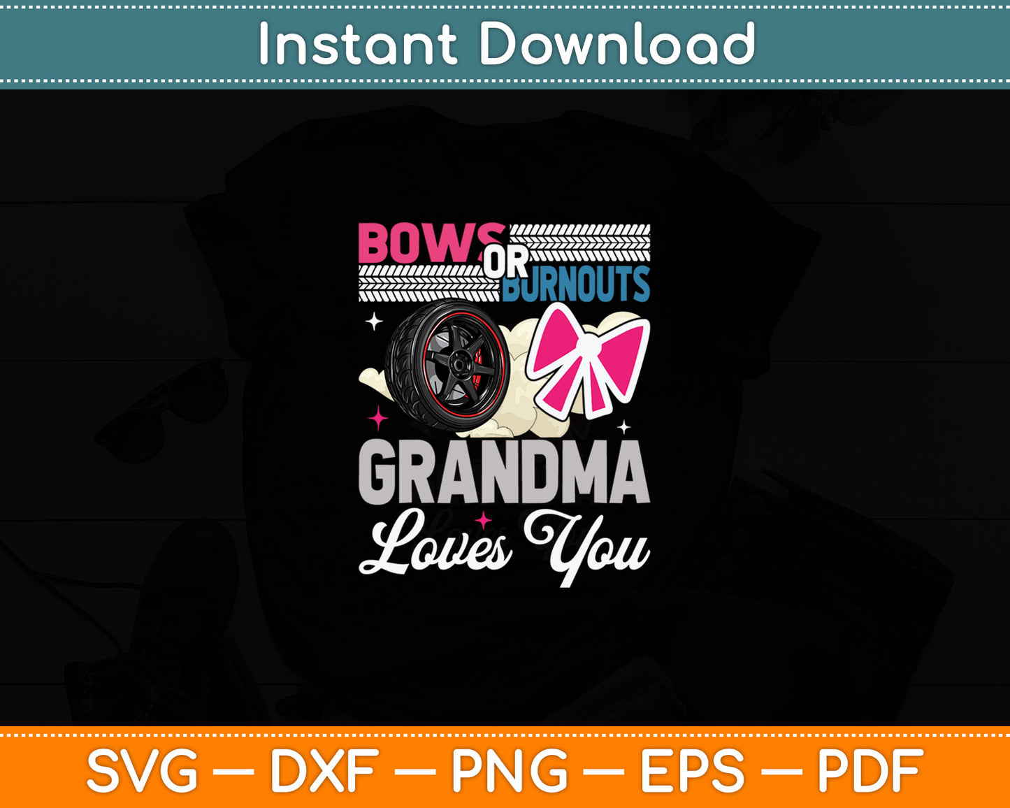 Bows Or Grandma Daddy Loves You Svg Digital Cutting File