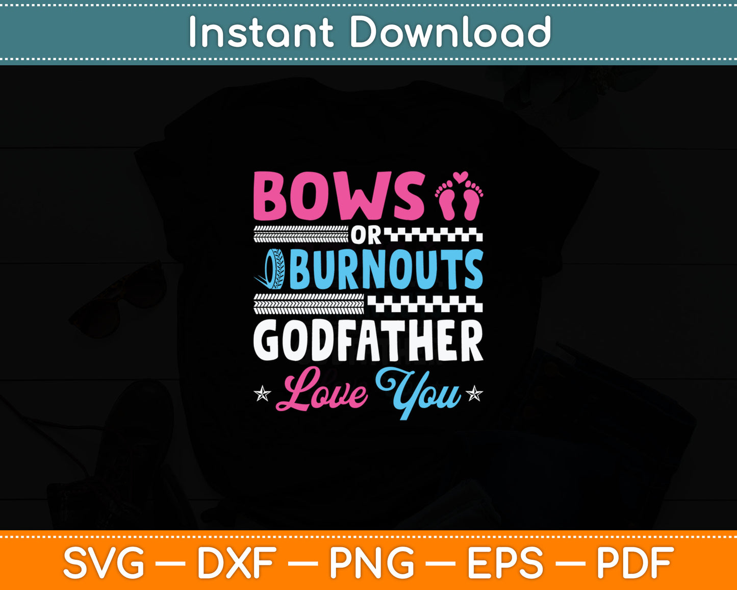 Burnouts Or Bows Gender Reveal Party Svg Digital Cutting File