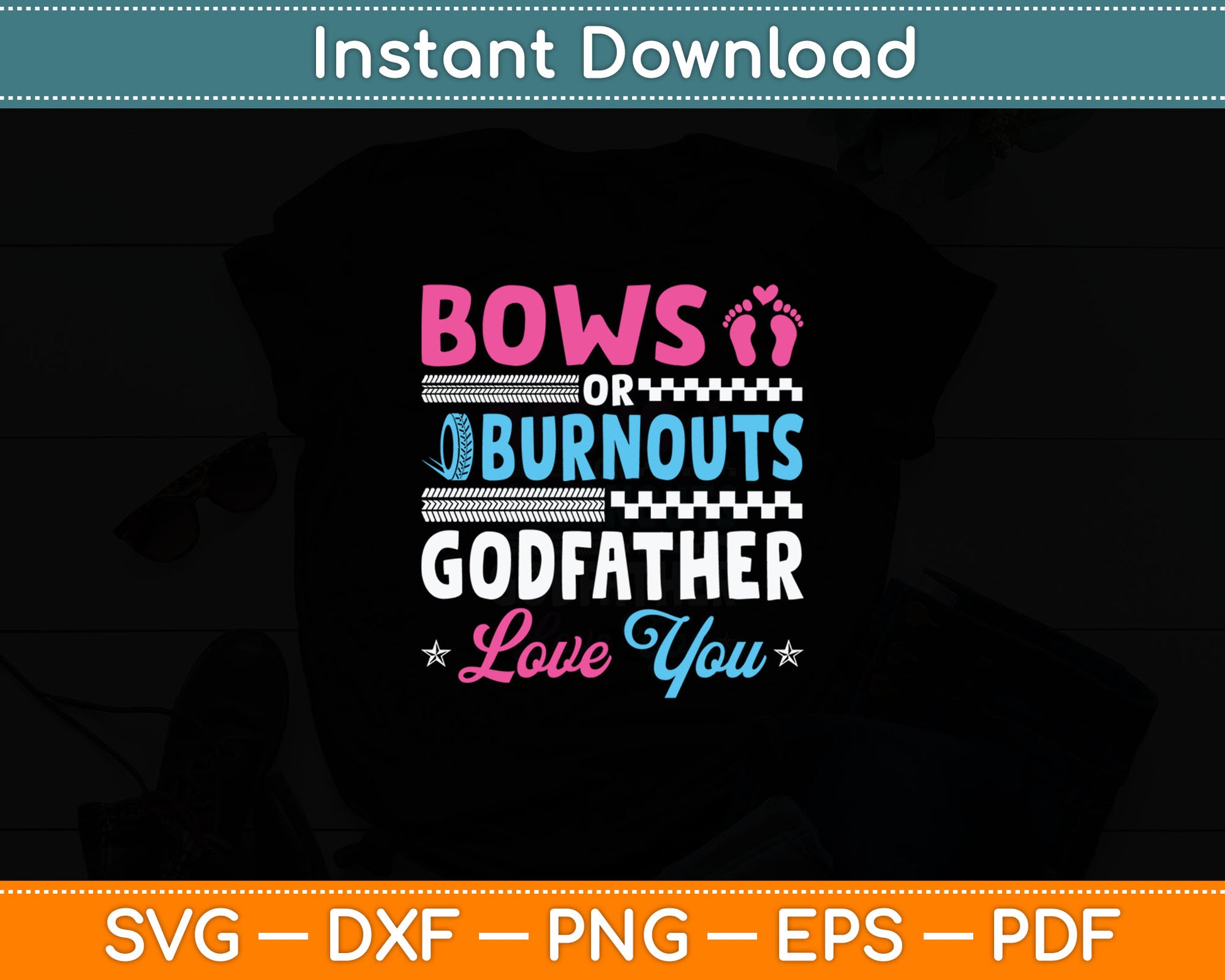 Burnouts Or Bows Gender Reveal Party Svg Digital Cutting File