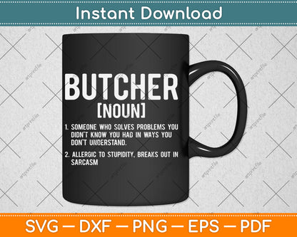 Butcher Definition Butchery Butcher Svg Digital Cutting File