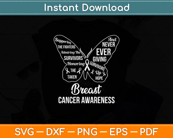 Butterfly Breast Cancer Awareness Svg Png Dxf Digital Cutting File
