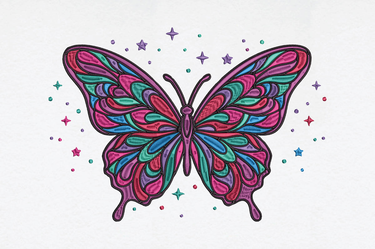 Colorful Butterfly Embroidery Design