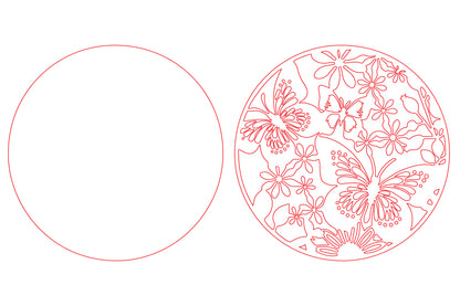 Butterfly Floral Mandala Laser Cut SVG