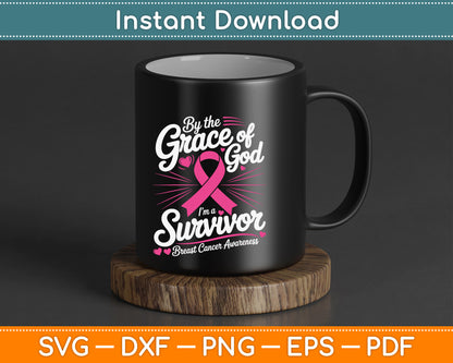 Faith-based survivor SVG digital download for breast cancer support apparel