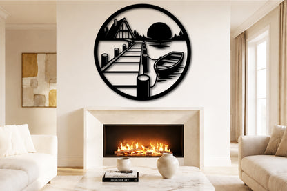 Cabin Lake Scene Laser Cut File