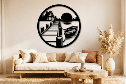 Cabin Lake Scene Laser Cut File