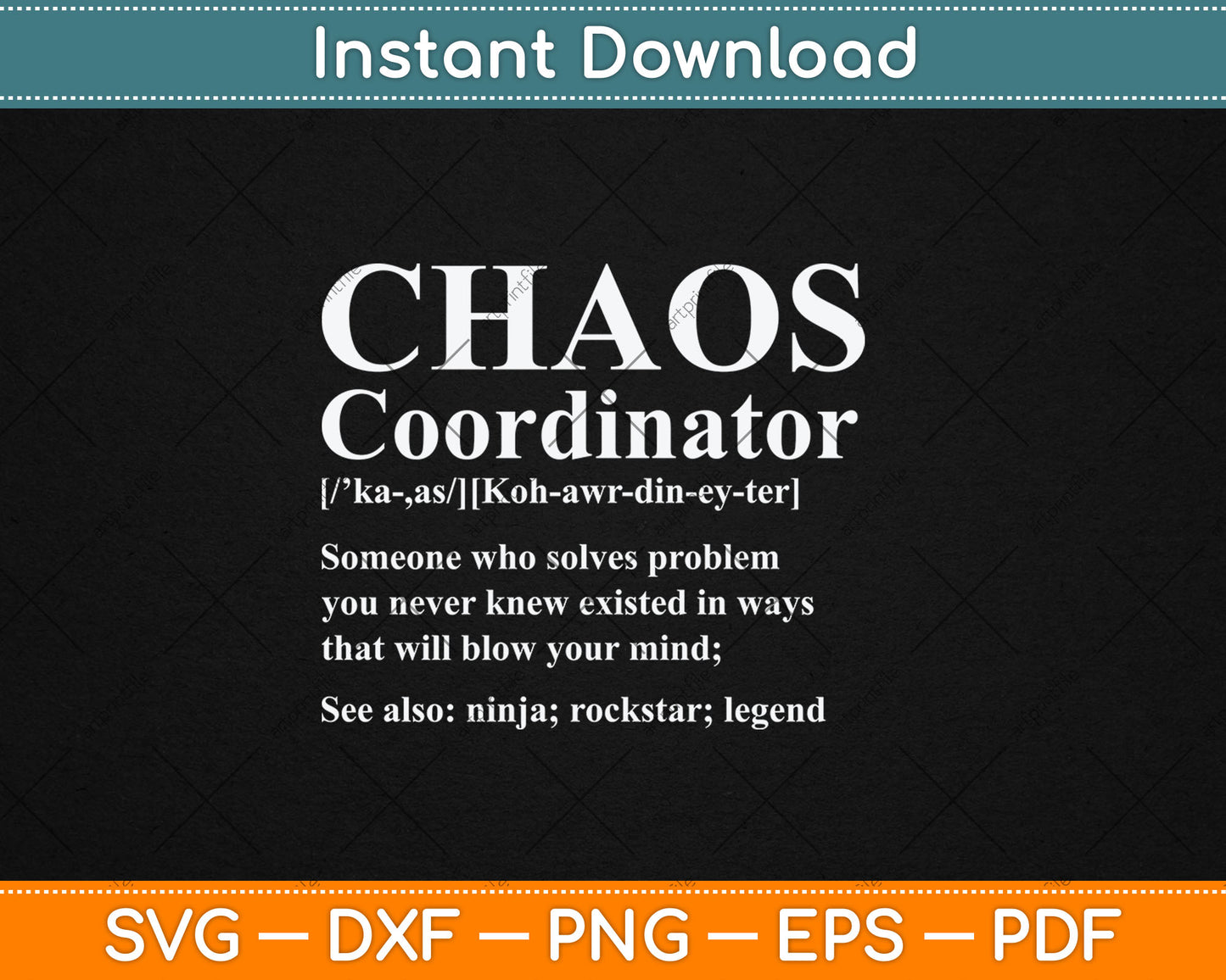 Cabtnca Chaos Coordinator Boss Day & Admin Pro Funny Svg Digital Cutting File