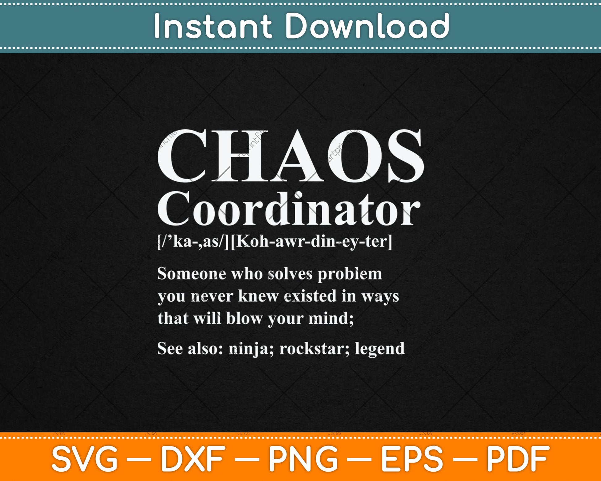 Cabtnca Chaos Coordinator Boss Day & Admin Pro Funny Svg Digital Cutting File