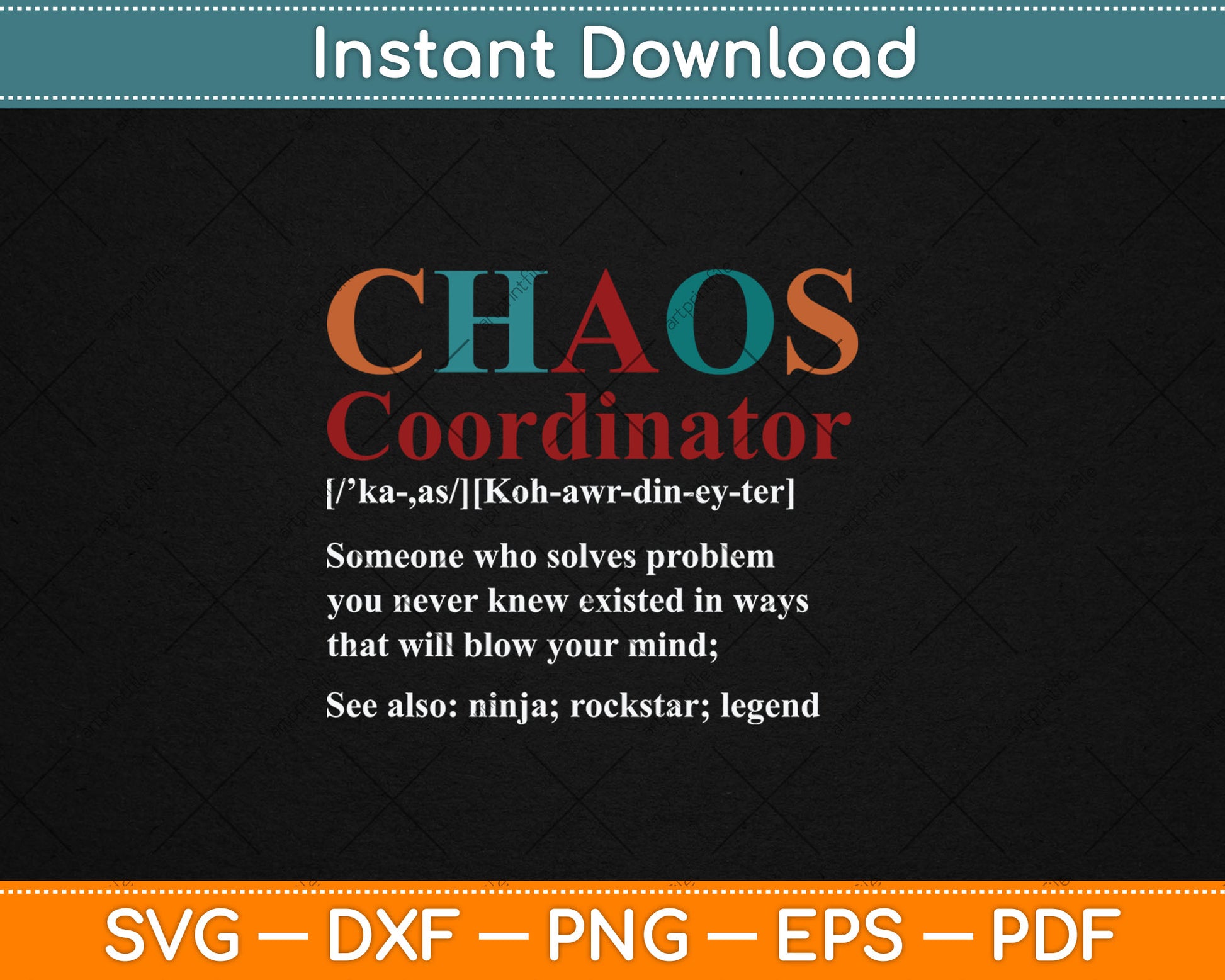 Cabtnca Chaos Coordinator Boss Day & Admin Pro Gift Funny Svg Digital Cutting File