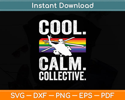 Calm Collective Pilot Aviation Helicopter Vintage Svg Png Dxf Digital Cutting File