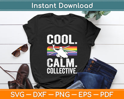 Calm Collective Pilot Aviation Helicopter Vintage Svg Png Dxf Digital Cutting File