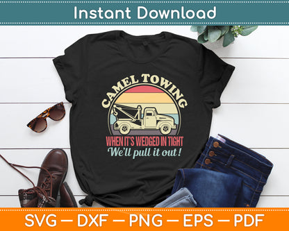 Camel Towing Humor Tow Truck Vintage Retro Style Svg Digital Cutting File