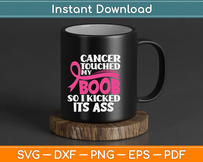Breast cancer awareness SVG digital download featuring a strong survivor quote
