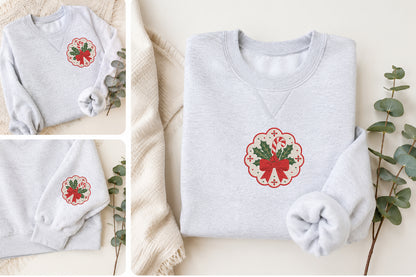 Candy Cane Christmas Frame Embroidery