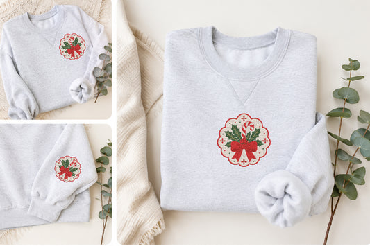 Candy Cane Christmas Frame Embroidery
