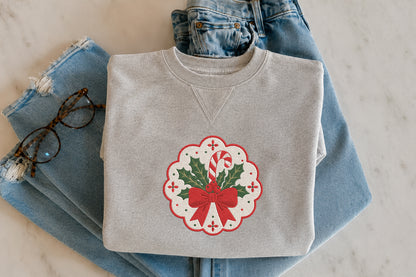 Candy Cane Christmas Frame Embroidery