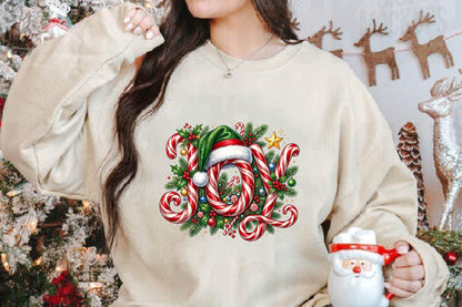 Candy Cane Christmas Hat PNG, Christmas Candy Cane Holiday Sublimation Design, Festive Xmas Shirt