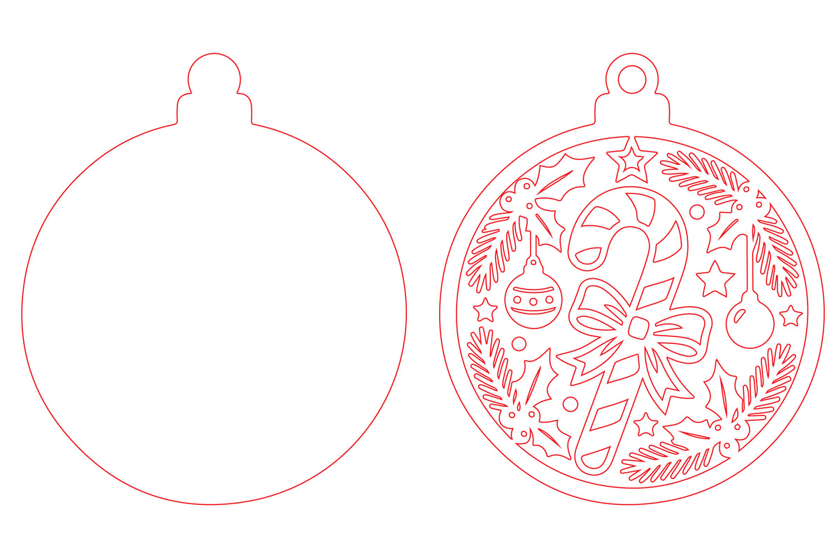 Candy Cane Christmas Ornament Laser Cut SVG
