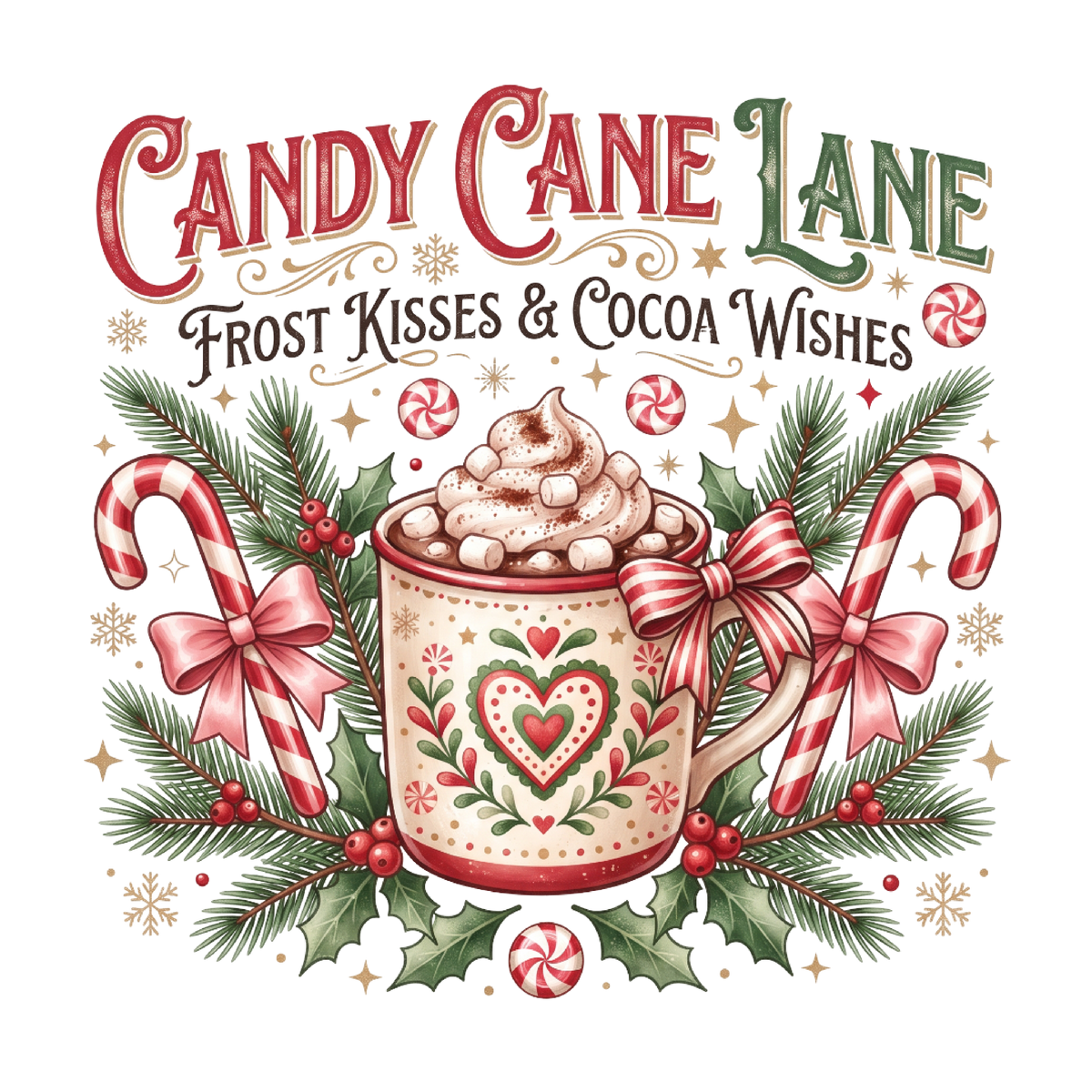 Candy Cane Lane Christmas PNG