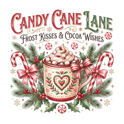 Candy Cane Lane Christmas PNG