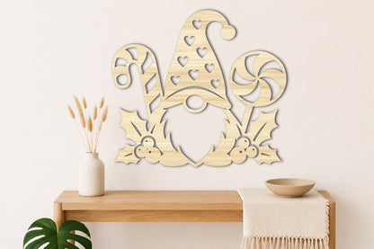 Candy Christmas Gnome Laser Cut SVG | Christmas Gnome SVG Design