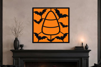 Candy Corn Bat Halloween SVG