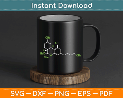 Cannabis Weed Pot Molecule THC Marijuana Stoner Gift SVG Digital Cutting File