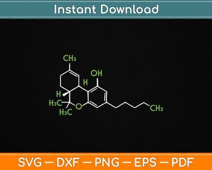 Cannabis Weed Pot Molecule THC Marijuana Stoner Gift SVG Digital Cutting File