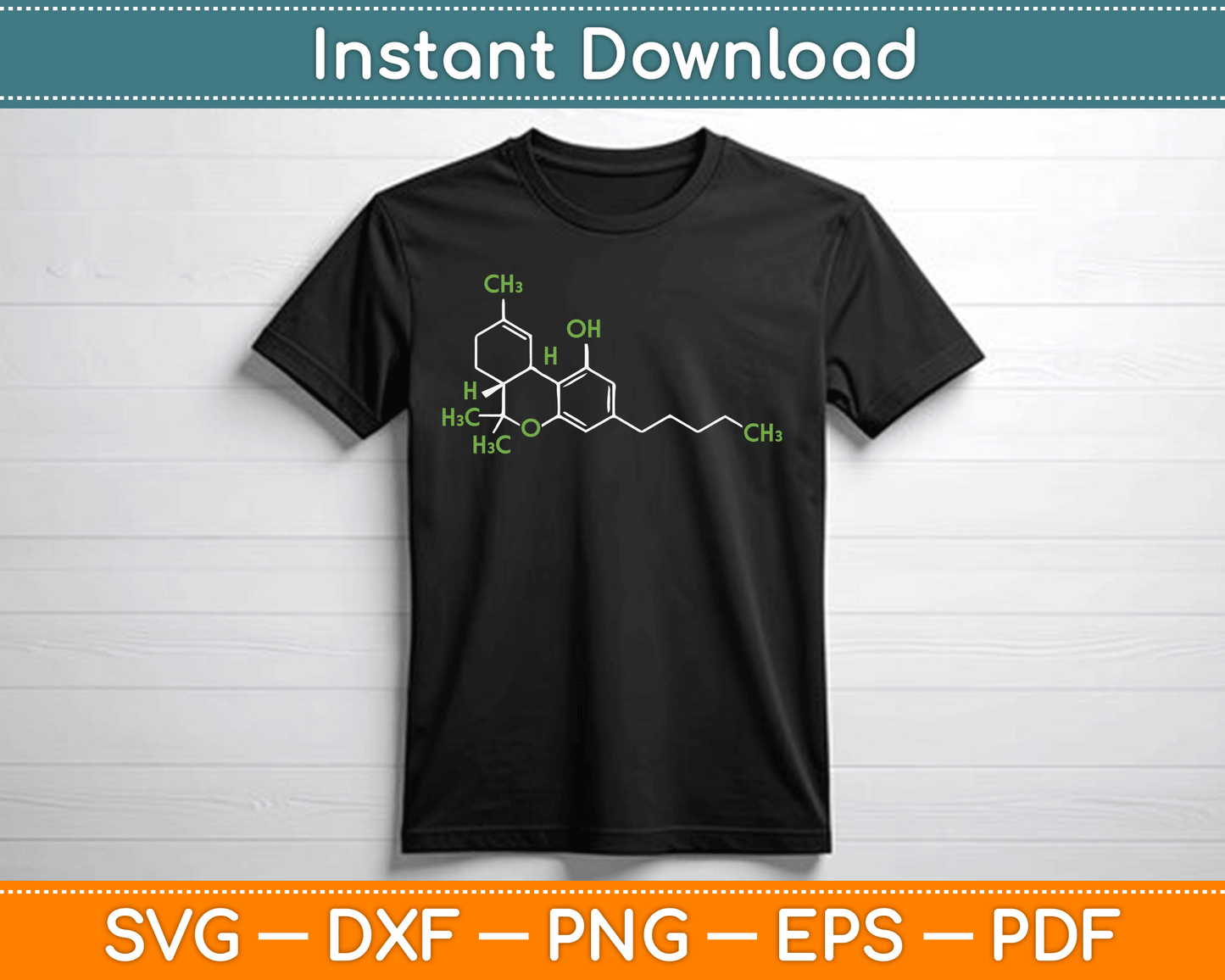 Cannabis Weed Pot Molecule THC Marijuana Stoner Gift SVG Digital Cutting File