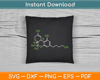 Cannabis Weed Pot Molecule THC Marijuana Stoner Gift SVG Digital Cutting File