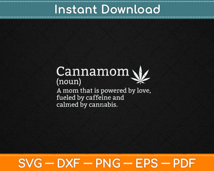 Cannabis Weed Stoner Mom Cannamom Definition Mothers Day Svg Digital Cutting File