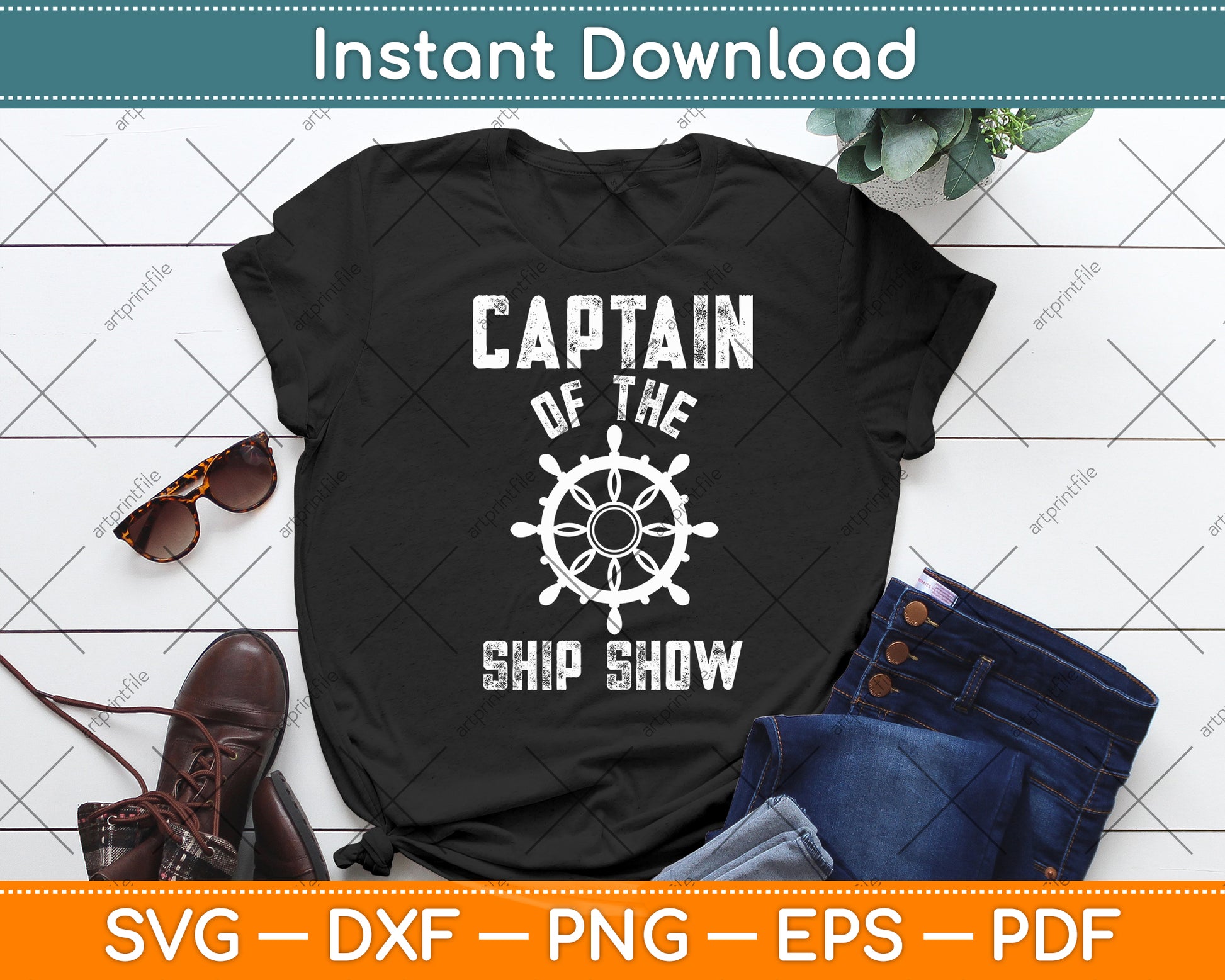 Captain of the Ship Show Boater Boating Captain Funny Svg Digital Cutting File