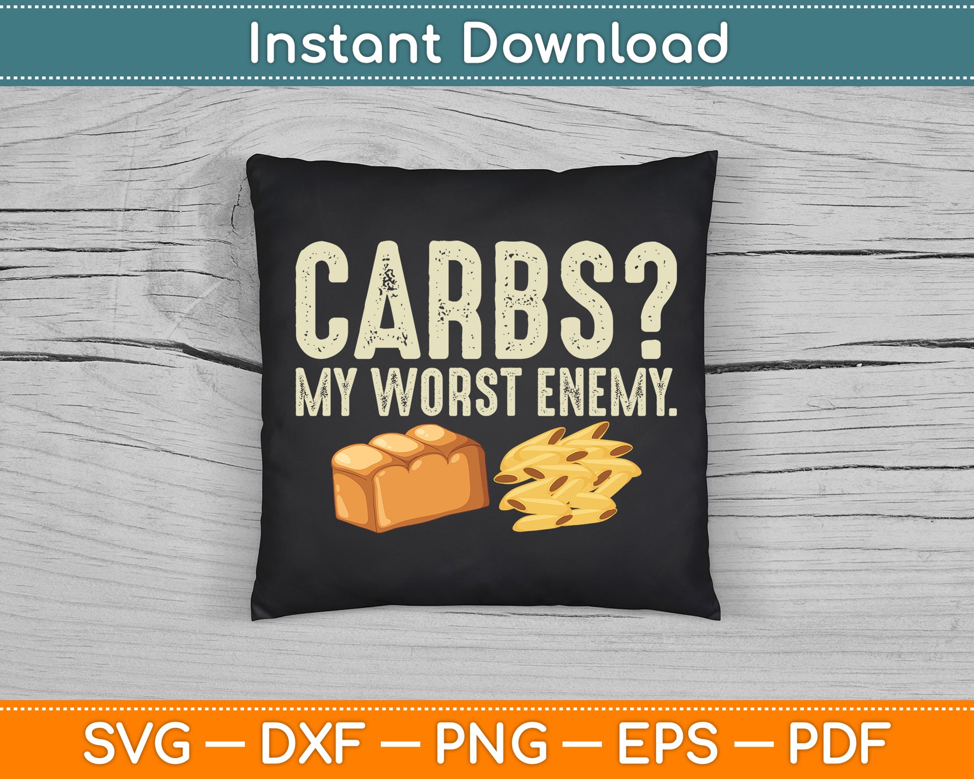 Carbs My Worst Enemy Vintage t1d Funny Diabetes Awareness SVG Digital Cutting File