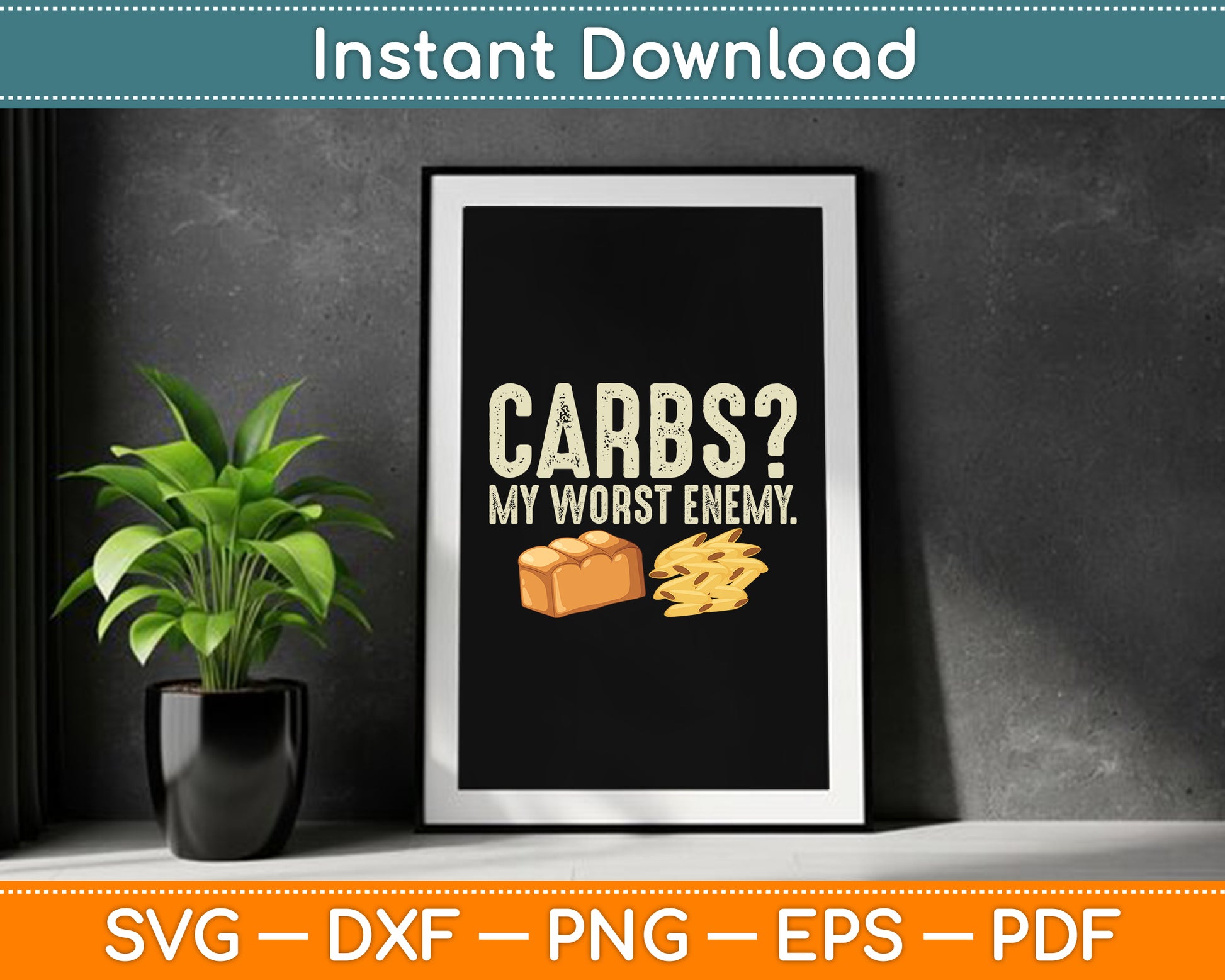 Carbs My Worst Enemy Vintage t1d Funny Diabetes Awareness SVG Digital Cutting File