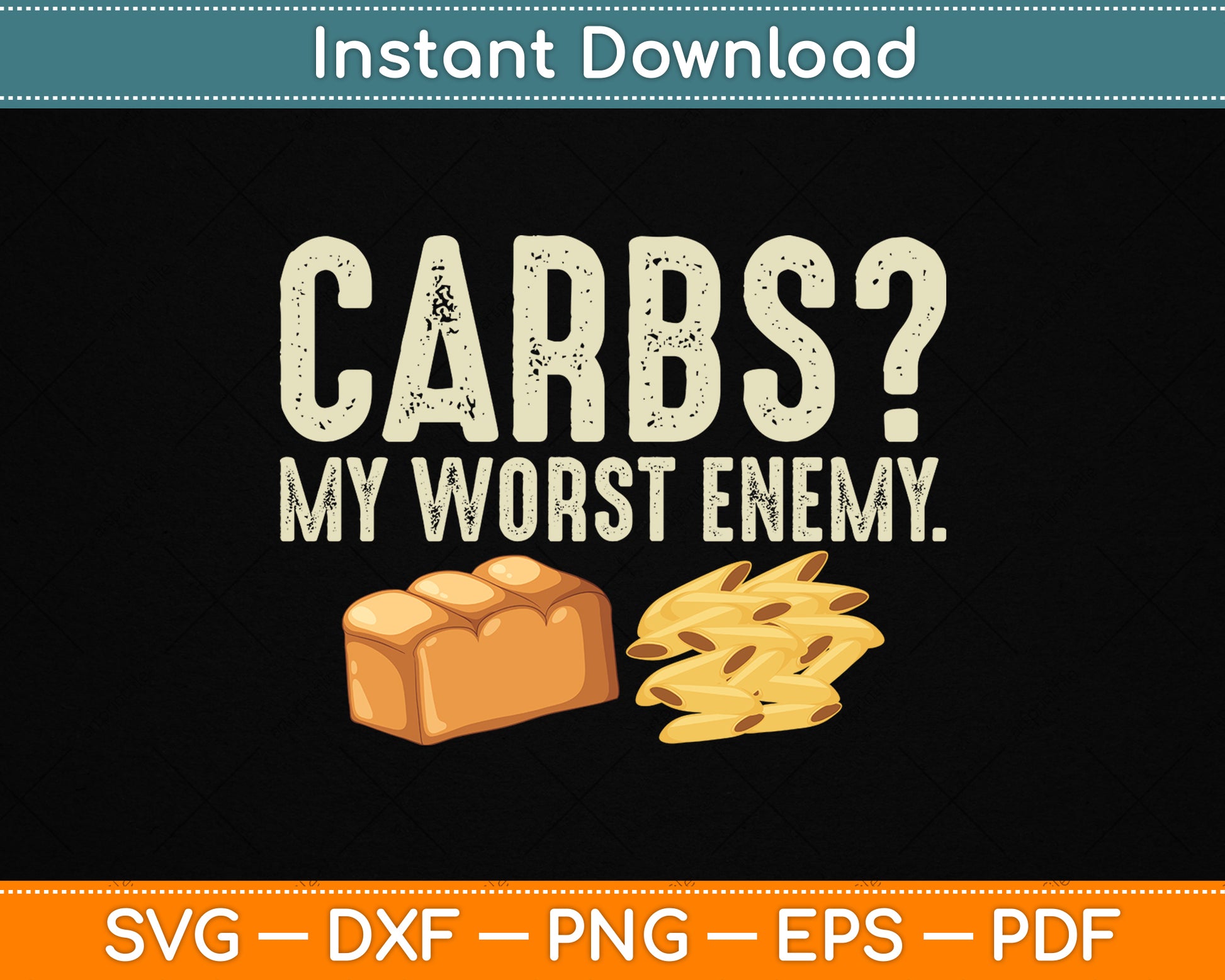 Carbs My Worst Enemy Vintage t1d Funny Diabetes Awareness SVG Digital Cutting File