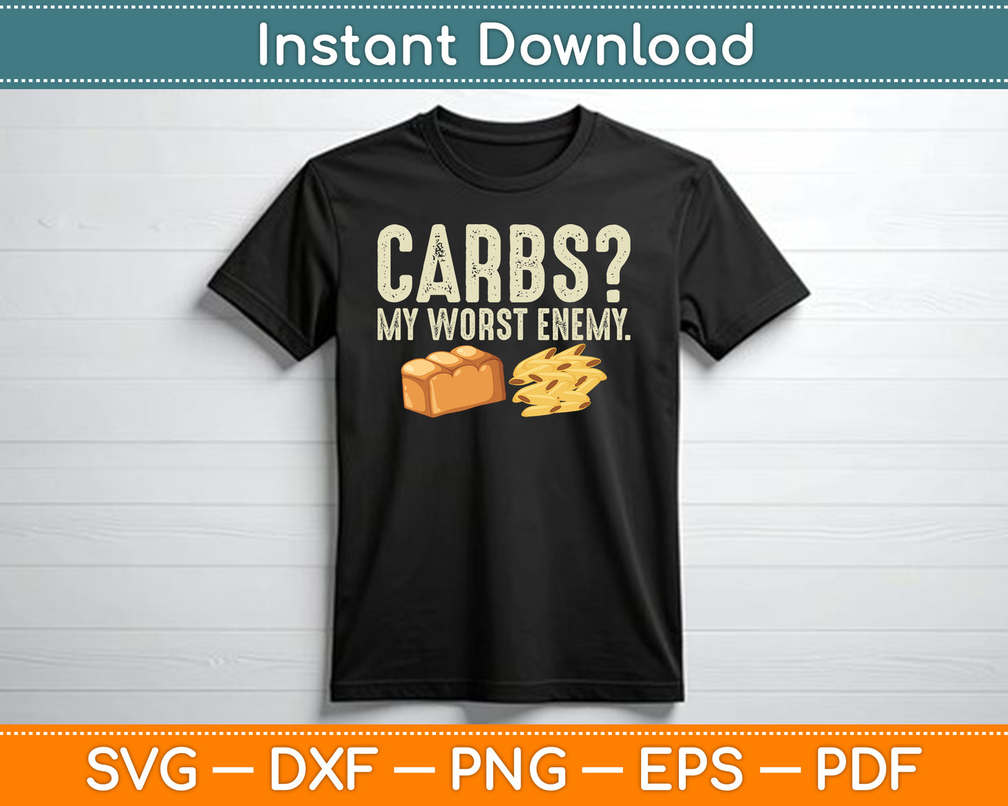 Carbs My Worst Enemy Vintage t1d Funny Diabetes Awareness SVG Digital Cutting File