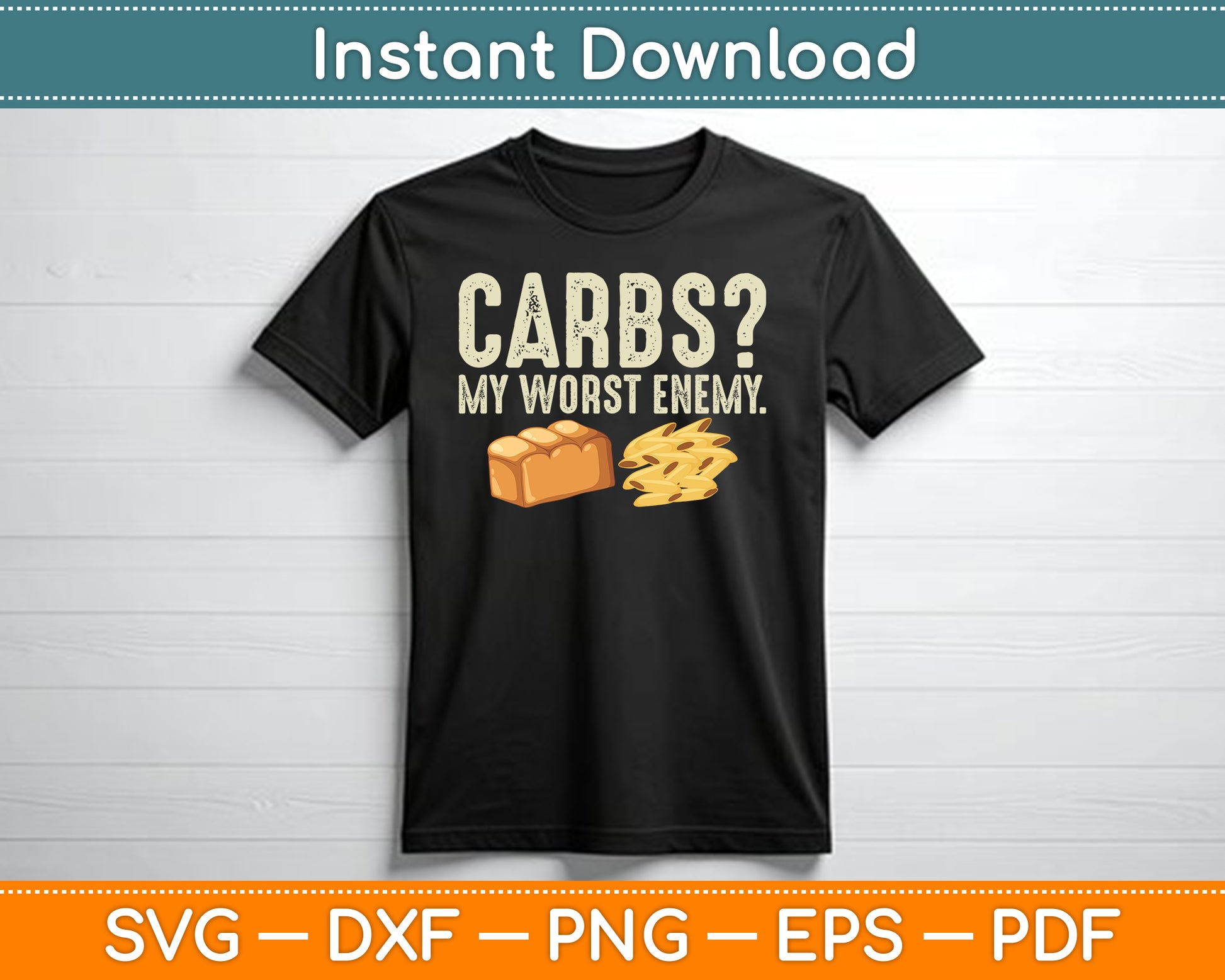 Carbs My Worst Enemy Vintage t1d Funny Diabetes Awareness SVG Digital Cutting File