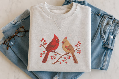 Cardinal Bird Embroidery Design – Beautiful Red Cardinal Machine Embroidery Pattern, Bird & Nature Embroidery Design