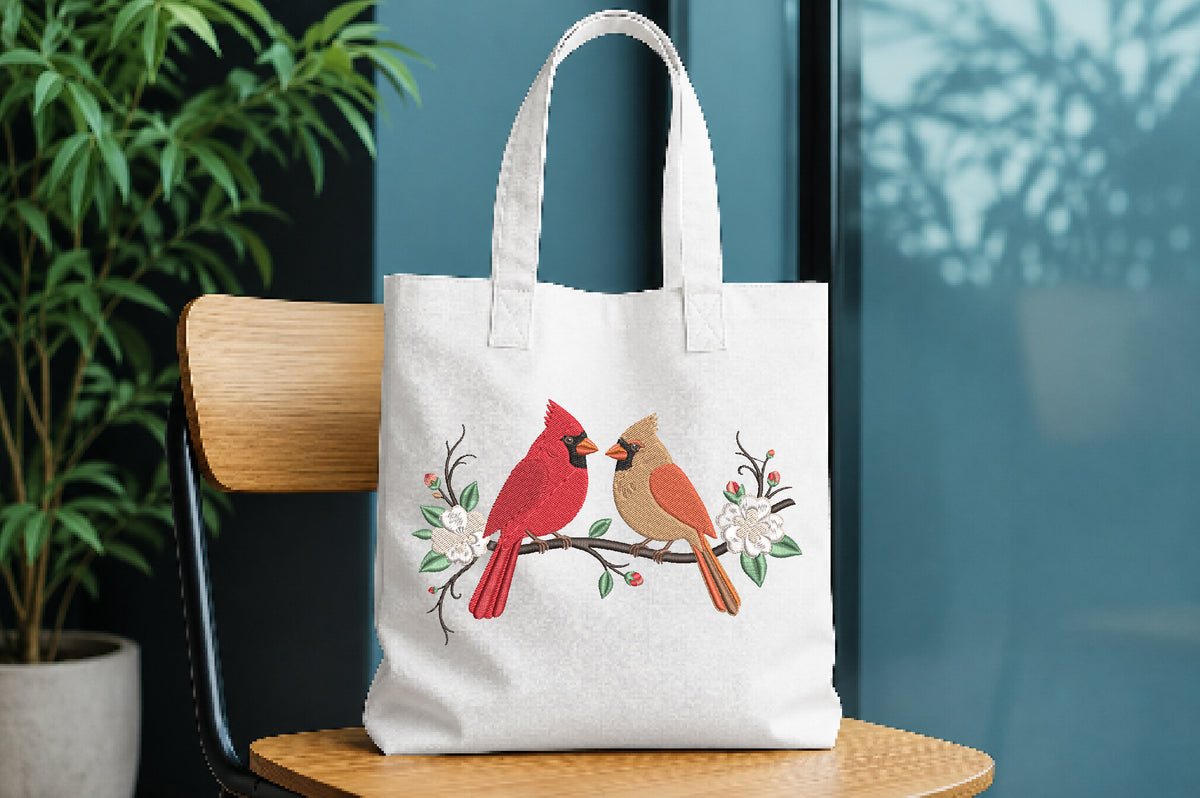 Cardinal Birds Machine Embroidery Design