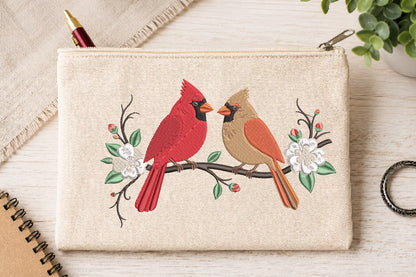 Cardinal Birds Machine Embroidery Design