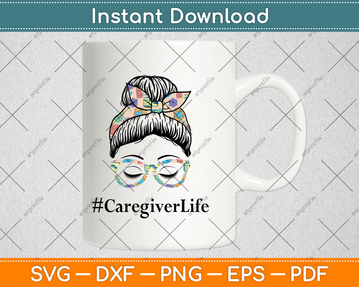 Caregiver Life Girl Mothers Day Svg Digital Cutting File