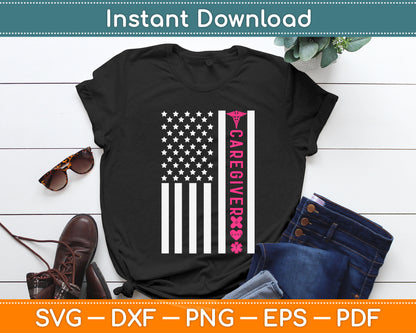 Caregiver Nurse American Flag Svg Digital Cutting File
