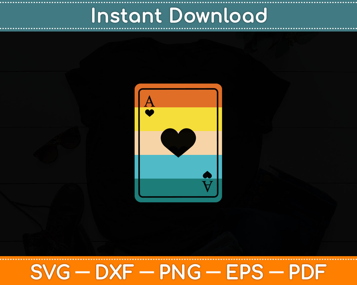 Casino Poker Player Gambling Retro Play Cards Ace of Spade Svg Digital Cutting File