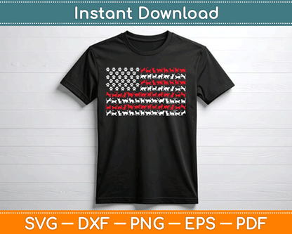 Cat American Flag USA Paws Patriotic SVG Digital Cutting File