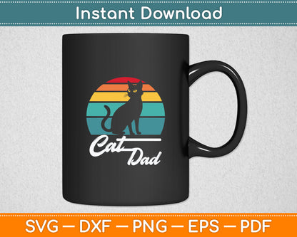 Cat Dad - Vintage Style Cat Lover Svg Digital Cutting File