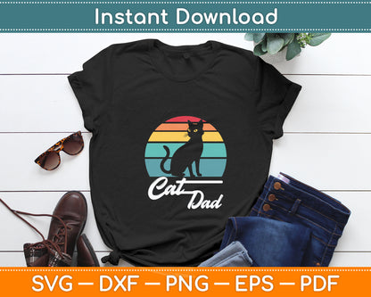 Cat Dad - Vintage Style Cat Lover Svg Digital Cutting File