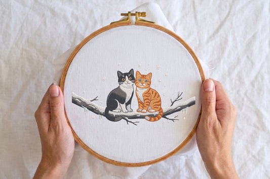Cat Embroidery Design – Cute Cat Machine Embroidery Pattern, Adorable Animal Embroidery Design
